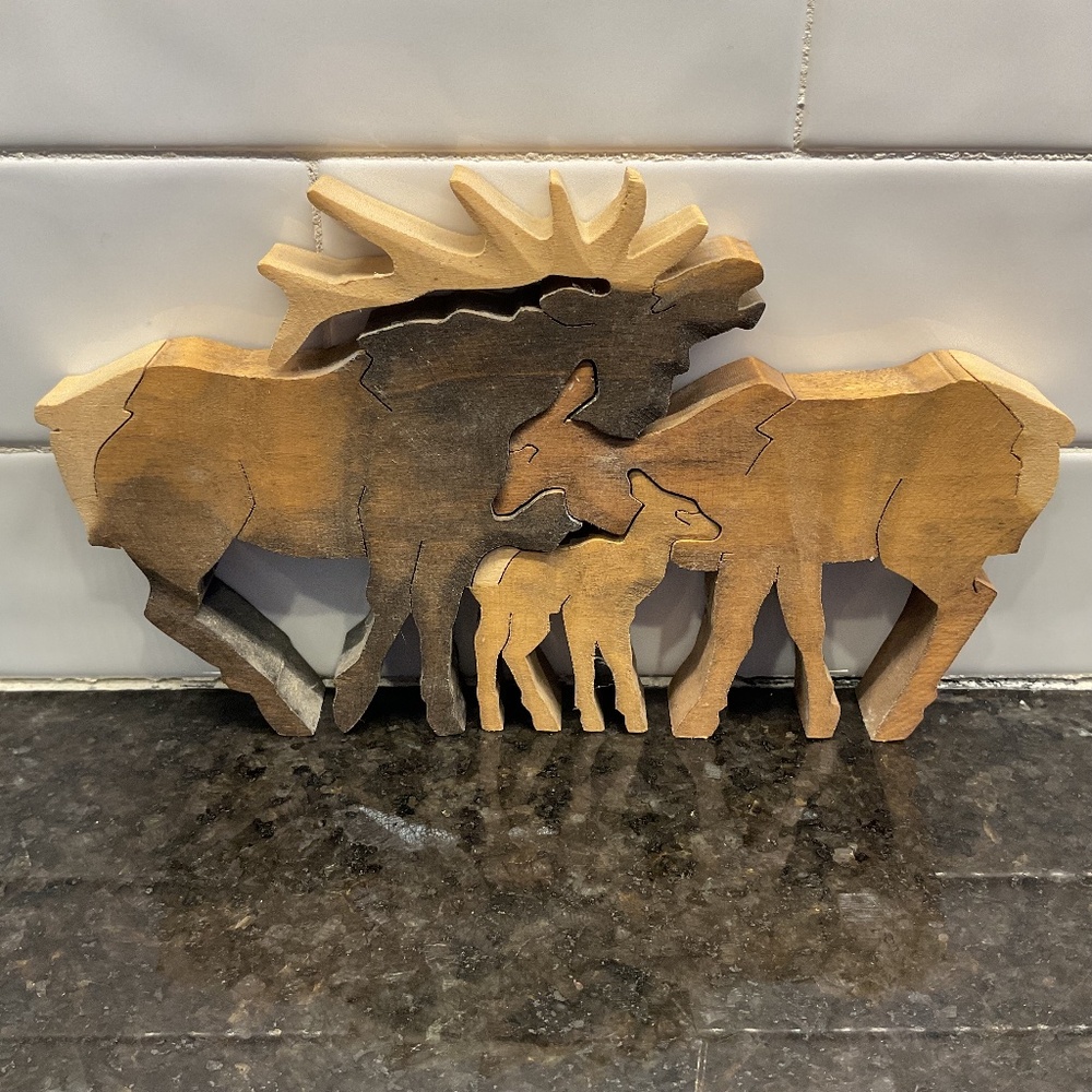 Moose Family Wooden Art Puzzle